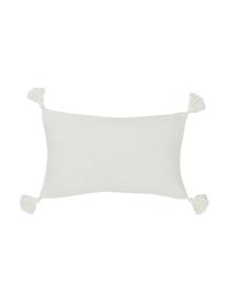 Povlak na polštář s ozdobnými střapci Lori, 100 % bavlna, Bílá, Š 30 cm, D 50 cm