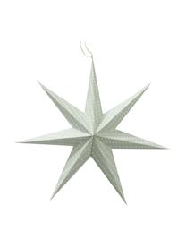 Adornos navideños estrellas artesanales Nele, 2 uds., Papel reciclado, Verde salvia, verde menta, Ø 30 x Al 30 cm