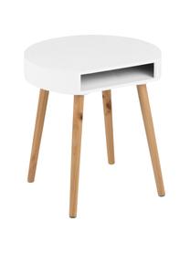 Tavolino con contenitore Ela, Legno verniciato, Bianco, legno, Larg. 40 x Prof. 36 cm