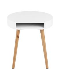 Tavolino con contenitore Ela, Legno verniciato, Bianco, legno, Larg. 40 x Prof. 36 cm