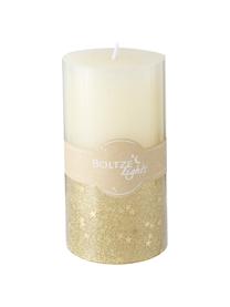 Set de velas pilar Praga, 2 uds., Cera, Beige, dorado, Ø 7 x Al 9 cm