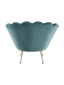 Fluwelen fauteuil Trapezium in turquoise, Bekleding: 95% polyester, 5% katoen , Poten: gecoat metaal, Fluweel turquoise, B 97 x D 79 cm