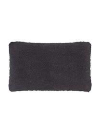 Housse de coussin rectangulaire peluche moelleuse Mille, Gris foncé, larg. 30 x long. 50 cm