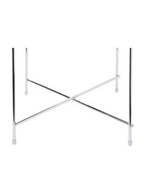 Mesa auxiliar plegable Cupid, tablero de cristal, Estructura: hierro, cromado, Tablero: vidrio laminado, Plateado, Ø 43 x Al 45 cm