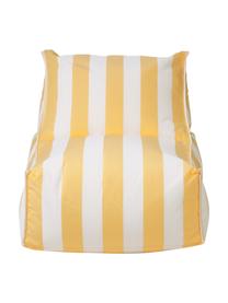 Puff tumbona para exterior Korfu, Tapizado: 100% polipropileno, recub, Amarillo, blanco, An 94 x F 60 cm