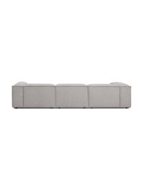 Modulares Sofa Lennon (4-Sitzer) aus Cord mit Hocker, Bezug: Cord (92 % Polyester, 8 %, Gestell: Massives Kiefernholz FSC-, Füße: Kunststoff, Cord Hellgrau, B 327 x T 207 cm
