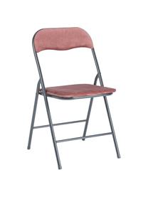 Sametová skládací židle Amal, Růžová, černá