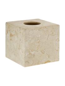 Marmeren tissuebox Luxor, Marmer, Beige, 13 x 13 cm