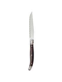 Cuchillos para bistec Gigaro, 4 uds., Cuchillo: acero inoxidable, Madera oscura, plateado, L 23 cm