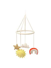 Mobile bébé en coton bio Happy Weather, Beige, multicolore