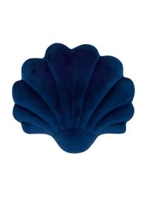 Coussin en velours Shell, Bleu foncé