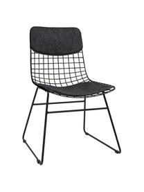Sada polštářů na kovové židle Wire, 2 díly, Tmavě šedá, Sada s různými velikostmi