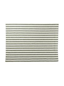 Gestreept katoenen tafelkleed Strip, 100% katoen, Olijfgroen, wit, Voor 4 - 6 personen (B 140 cm x L 200 cm)
