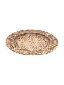 Rattan-Platzteller Ednna, 2 Stück, Rattan, Braun, Ø 32 cm