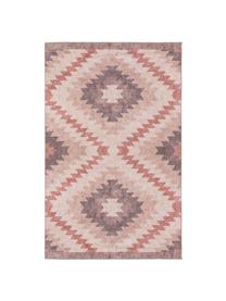 Tappeto kilim etnico Ana Dimonds, 80% poliestere 20% cotone, Rosa cipria, multicolore, Larg. 190 x Lung. 290 cm (taglia L)