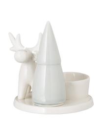 Portavelas White, Porcelana, Blanco, Ø 9 x Al 10 cm