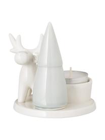 Portavelas White, Porcelana, Blanco, Ø 9 x Al 10 cm