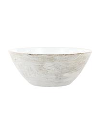 Bol en bois de manguier intérieur enduit Lugo, Ø 30 cm, Manguier, blanc