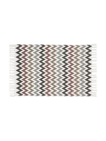 Badmat Havanna met zigzag patroon en franjes, 100% katoen, Multicolour, 60 x 90 cm