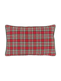 Federa arredo con motivo scozzese rosso e verde Tartan, 100% cotone, Rosso, verde scuro, Larg. 30 x Lung. 50 cm