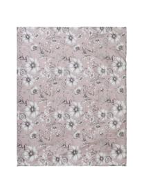 Parure copripiumino in cotone Field, Cotone, Fronte: rosa cipria, grigio, bianco Retro: bianco, 250 x 200 cm