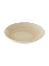 Ručne vyrobený hlboký tanier s gradientom Pure, 6 ks, Keramika, Béžová, biela, Ø 23 cm