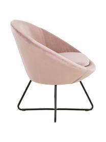 Sillón cóctel de terciopelo Center, Tapizado: terciopelo de poliéster A, Estructura: metal con pintura en polv, Terciopelo rosa palo, An 82 x F 71 cm