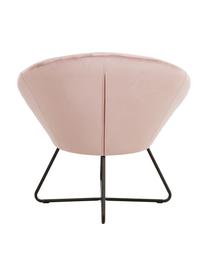 Sillón cóctel de terciopelo Center, Tapizado: terciopelo de poliéster A, Estructura: metal con pintura en polv, Terciopelo rosa palo, An 82 x F 71 cm