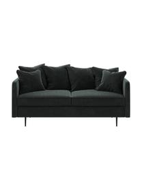 Sofa z aksamitu Esme (2-osobowa), Tapicerka: 100% aksamit poliestrowy, Stelaż: drewno liściaste, drewno , Nogi: metal powlekany Dzięki tk, Antracytowy, S 176 x G 96 cm