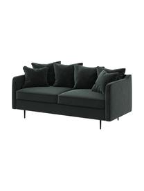 Sofa z aksamitu Esme (2-osobowa), Tapicerka: 100% aksamit poliestrowy, Stelaż: drewno liściaste, drewno , Nogi: metal powlekany Dzięki tk, Antracytowy, S 176 x G 96 cm