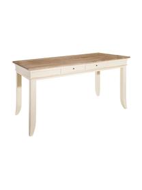 Mesa de comedor Vicky, Estructura: tablero de fibras de dens, Marrón, crema, An 160 x Al 76 cm