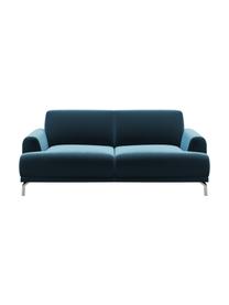 Sofa z aksamitu Puzo (2-osobowa), Tapicerka: 100% aksamit poliestrowy,, Nogi: metal lakierowany, Ciemny niebieski, S 170 x G 84 cm