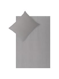 Perkal dekbedovertrek Pom Pom, Weeftechniek: perkal, Grijs, 240 x 220 cm + 2 kussenhoezen 60 x 70 cm