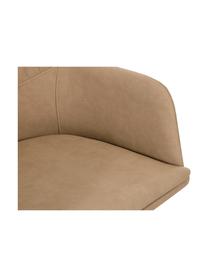 Krzesło obrotowe ze sztucznej skóry Lola, Tapicerka: sztuczna skóra (poliureta, Nogi: metal galwanizowany, Jasny brązowy, S 52 x G 57 cm
