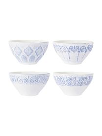Set van 4 keramische kommen Tartine in wit/blauw, Keramiek, Blauw, wit, Ø 14 x H 10 cm