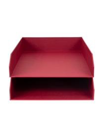Bandejas para documentos Hakan, 2 uds., Cartón laminado macizo, Rojo oscuro, An 23 x F 31 cm
