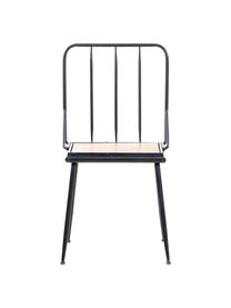 Silla Grid, Asiento: madera de abeto, Negro, marrón, An 44 x Al 87 cm