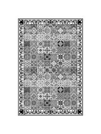 Tapis antidérapant intérieur extérieur en vinyle Olè, Vinyle, recyclable, Noir, blanc, gris, larg. 136 x long. 203 cm