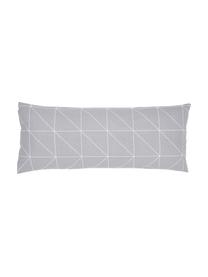 Funda de almohada de algodón Marla, Gris y blanco crema estampado, An 45 x L 110 cm