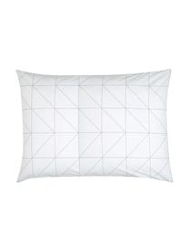 Taie d'oreiller 50x70 réversible en coton renforcé Marla, 2 pièces, Gris, blanc, larg. 50 x long. 70 cm