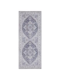 Tapis de couloir vintage Anthea, 100 % polyester, Mauve, gris argent, larg. 80 x long. 200 cm