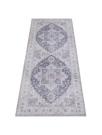 Passatoia vintage Anthea, 100% poliestere, Malva, grigio argento, Larg. 80 x Lung. 200 cm