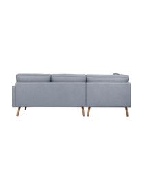 Ecksofa Saint (3-Sitzer) in Blaugrau mit Eichenholz-Füssen, Bezug: Polyester Der hochwertige, Gestell: Massives Kiefernholz, Spa, Webstoff Blaugrau, B 243 x T 220 cm