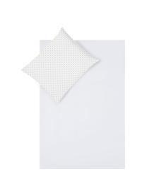 Dubbelzijdig dekbedovertrek Lilca, Katoen, Bovenzijde: wit, grijs. Onderzijde: wit, 140 x 200 cm