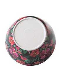 Bol en bambou Tropical Flower, Tons verts, couleurs fuchsia, rouge, blanc