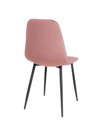 Silla tapizada en terciopelo Stockholm, Tapizado: terciopelo de poliéster, Patas: metal recubierto, Terciopelo rosa, negro, An 47 x F 50 cm