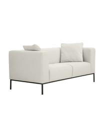 Sofa Carrie (2-Sitzer) mit Metall-Füßen, Bezug: Polyester 50.000 Scheuert, Gestell: Spanholz, Hartfaserplatte, Füße: Metall, lackiert, Webstoff Hellgrau, B 176 x T 86 cm