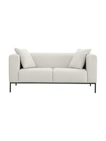 Sofa Carrie (2-Sitzer) mit Metall-Füssen, Bezug: Polyester 50.000 Scheuert, Gestell: Spanholz, Hartfaserplatte, Webstoff Hellgrau, B 176 x T 86 cm