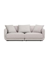 Sofa modułowa Jasmin (3-osobowa), Tapicerka: 100% poliester Dzięki tka, Nogi: tworzywo sztuczne, Jasnoszara tkanina, S 208 x W 84 cm