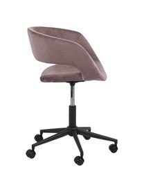 Silla de oficina de terciopelo Grace, altura regulable, Tapizado: terciopelo de poliéster R, Estructura: metal con pintura en polv, Terciopelo rosa palo, An 56 x F 54 cm